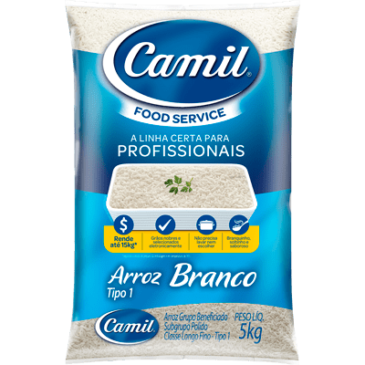 Arroz Camil Longo Tipo 1 Food Service 5Kg - 6 Unidades